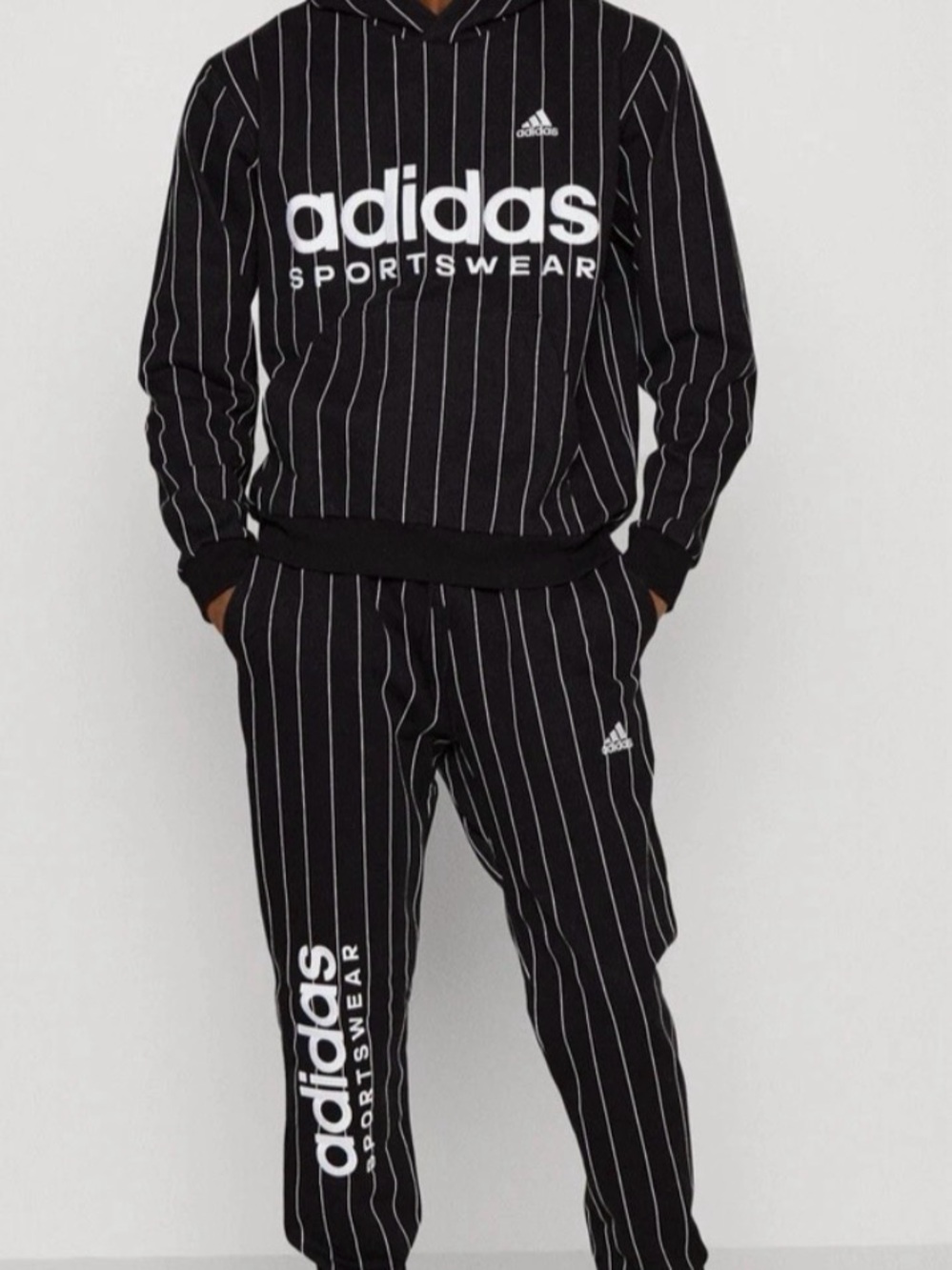 Adidas Sportswear Pinstripe Hoodie and Jogger size L and M